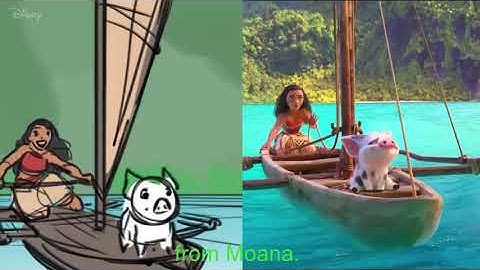 Watch how Story Artist storyboards evolved into final frame in “How Far I’ll Go” from Moana.