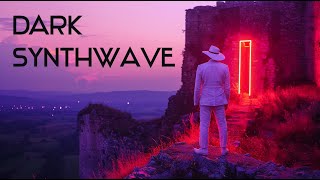 Dusk at the Neon Gateway: A Synthwave Journey Through Time and Mystery 🚪🌌