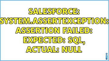 Salesforce: System.AssertException: Assertion Failed: Expected: SQL, Actual: null