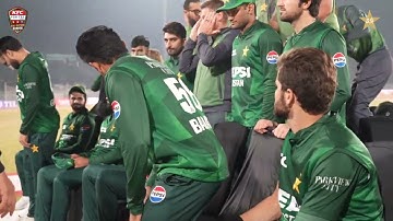 Behind the scenes of the Pakistan team group photo, with PCB Chairman Mohsin Naqvi joining us 📸🇵🇰