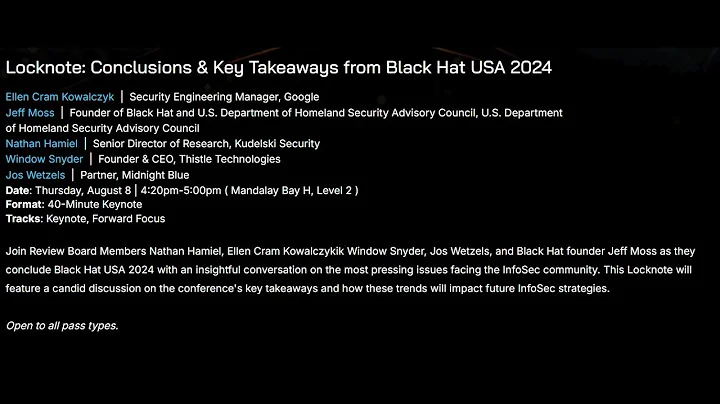 Locknote: Conclusions & Key Takeaways from Black Hat USA 2024
