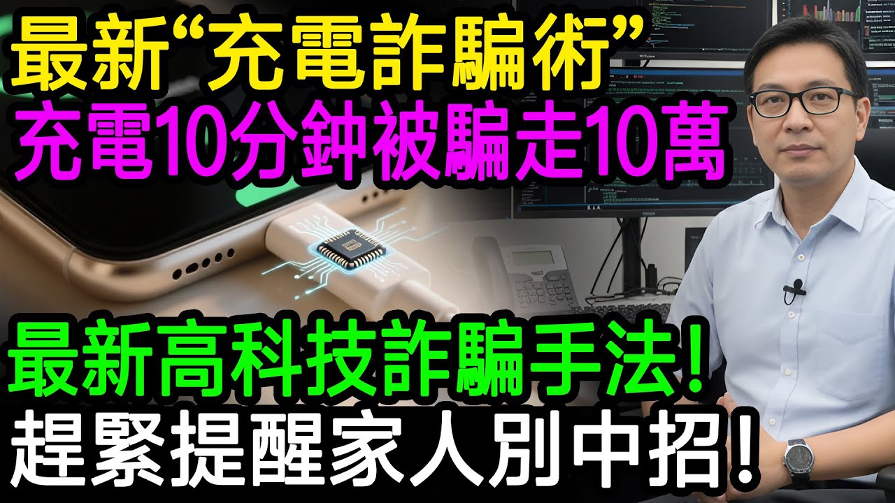 手機詐騙手法全新升級！充電10分鐘就被盜走10萬塊！資安專家揭秘「充電詐騙術」，趕緊提醒家人！#生活經驗 #百科密碼 #詐騙案例