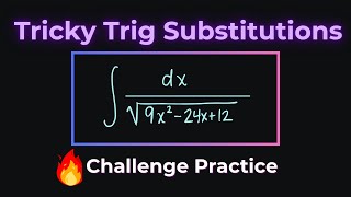 Trig Substitution Examples with Completing the Square (Step-by-Step Walkthrough)