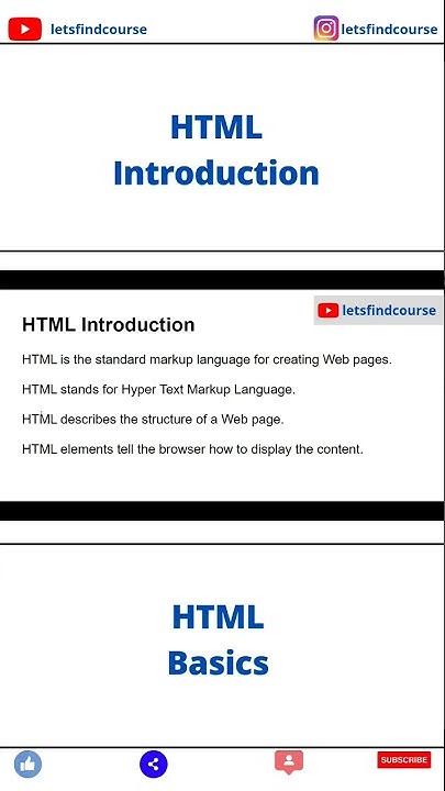 HTML Introduction | HTML Basic #html - YouTube