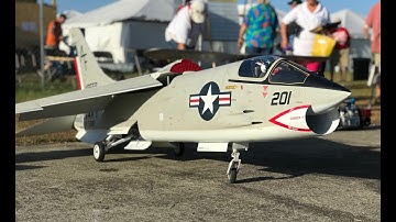 Large Scale F-8 Crusader Flight and Crash! -- Top Gun Invitational 2018