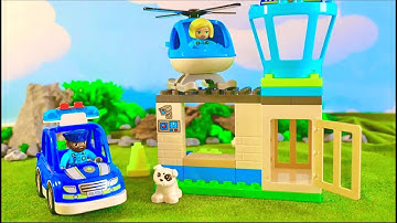 POLICE STATION and Helicopter Lego Duplo 10959 Unboxing and Building Police Car Children Kids Learn