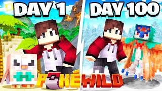 I Spent 100 Days In NO MODS Minecraft Pokemon!!!