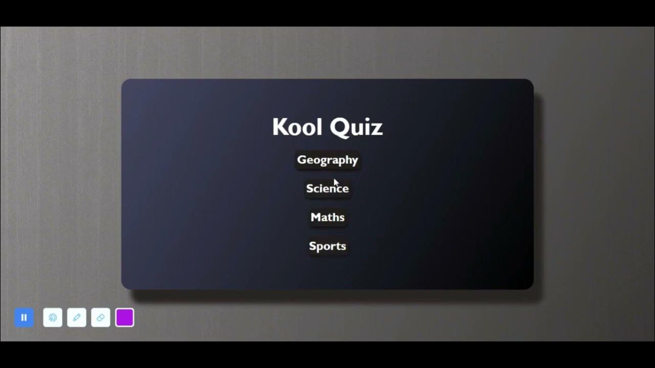 Simple quiz game made using HTML, CSS and JavaScript - YouTube