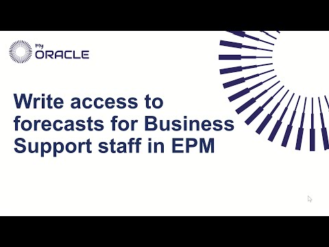 Write access to forecasts for Business Support staff in EPM