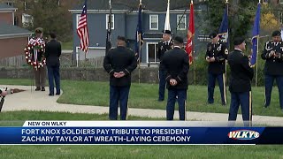 Fort Knox soldiers pay tribute to President Zachary Taylor at wreath-laying ceremony in Louisville