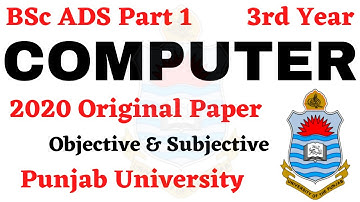 BSc ADS Part 1 Computer 2020 Original Paper Punjab University - CS Ki Duniya