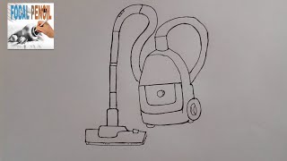 How to draw Vacuum cleaner step by step.