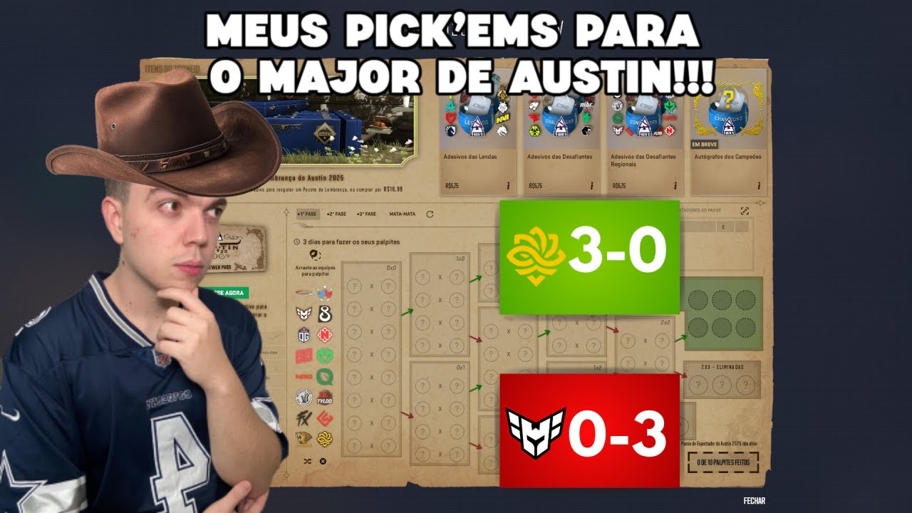 Fazendo os Pick'ems da 1° fase do AUSTIN MAJOR 2025! - YouTube