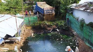 Download Lagu First Start Amazing PROJECT!! Landfill Delete Useless Deep Fish Pond Use Strong Dozer \u0026 5Ton Truck. MP3