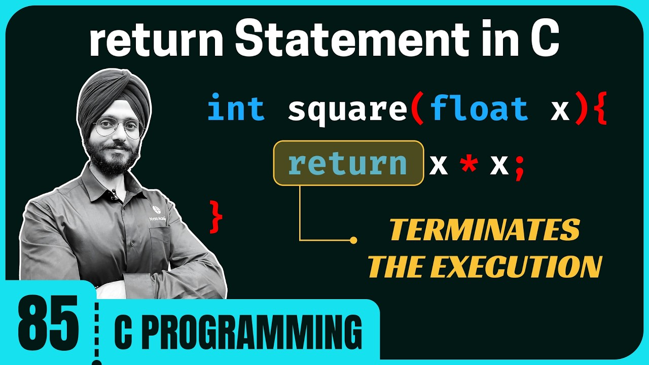 return Statement in C - YouTube
