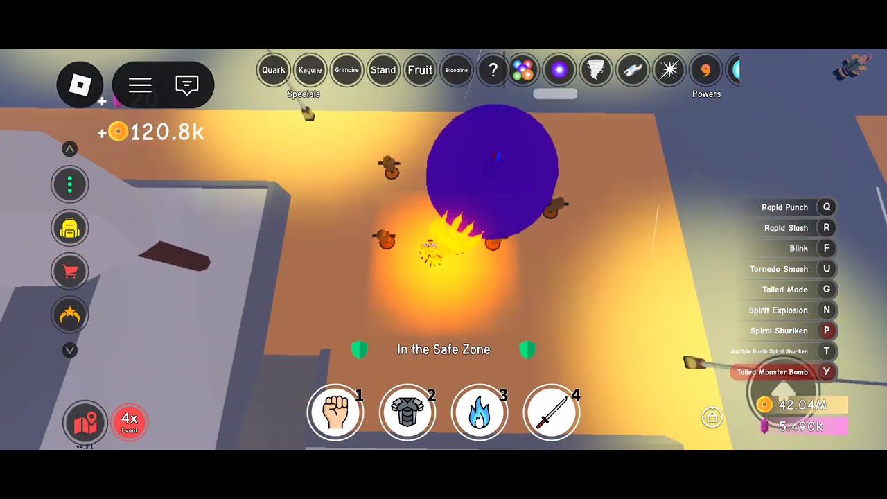 Anime Fighting Simulator:Endless all skills KURAMA BOSS