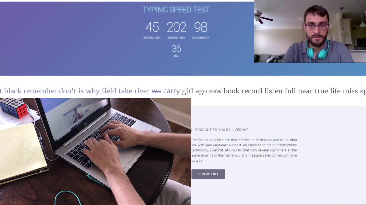Test typing free chat live Typing speed