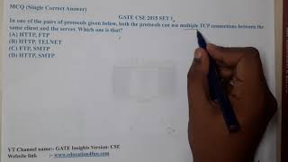 GATE CSE 2015 SET 1 || Computer Networks || GATE Insights Version: CSE