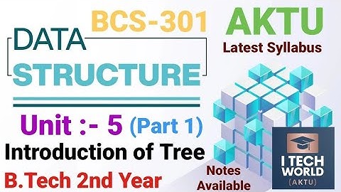 Data Structure Unit :- 5 (Part 1) Introduction of Tree BCS301 AKTU B.Tech 2nd Year CSE/IT and BOE306