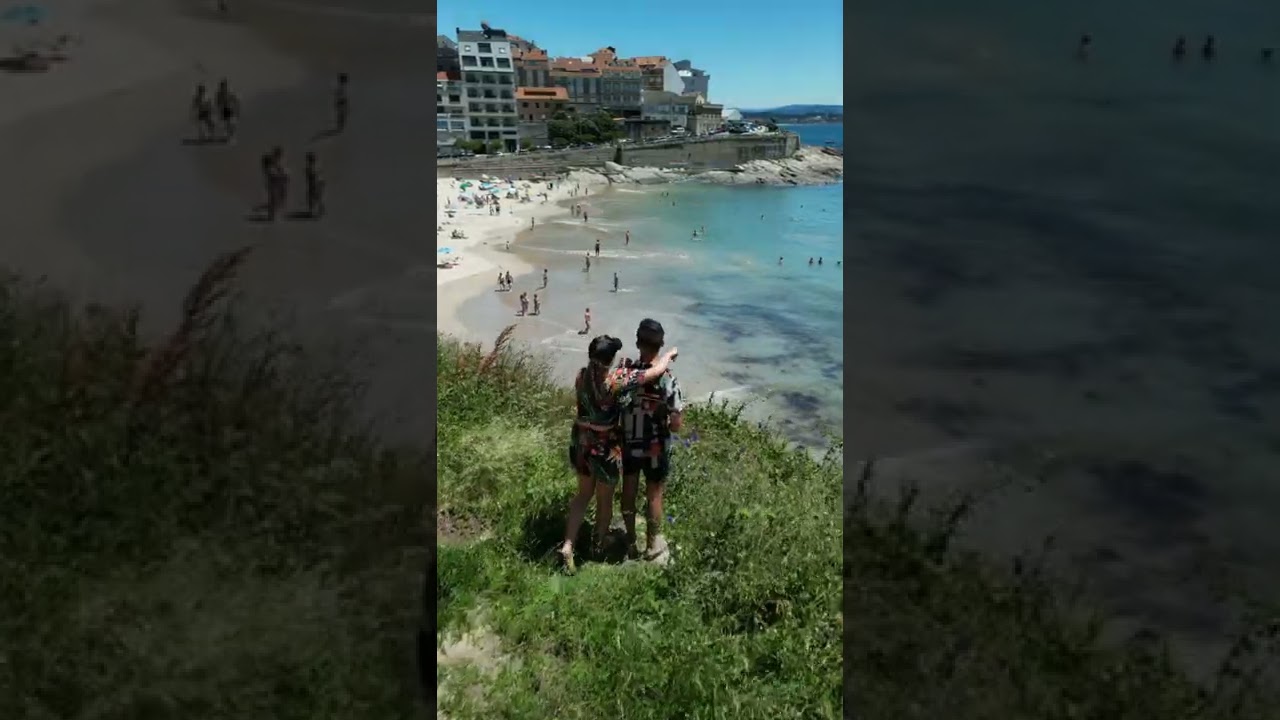 Playa de Caneliñas located in Portonovo Spain . #playa #couple #spaintravel #beachvibes