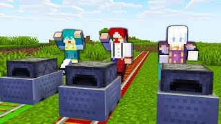 1番最初に1000m先までトロッコを運べるのは誰だ!?【マイクラ・マインクラフト】