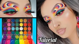 Testing Afflano Travel with Rainbow Palette+Rainbow Makeup Tutorial step by step/Augenmakeup