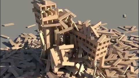 More KEVA planks in slow motion - Bullet Physics