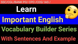 English Vocabulary | learnenglish | Vocabulary For All Exams | Daily use vocabulary |