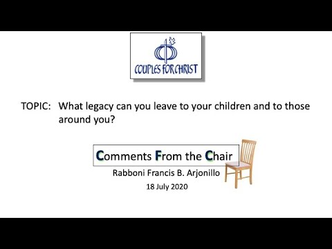 COMMENTS FROM THE CHAIR with Bro Bong Arjonillo - 18 July 2020