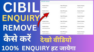 cibil report se enquiry kaise hataye | Cibil Score enquiry remove kaise kare | Cibil Enquiry Remove