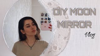 آینه‌ با طرح هلال ماه درست کردم🌙 (ولاگ) | DIY Moon Mirror (Vlog)