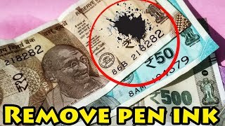 How to remove permanent ink marks from currency notes?