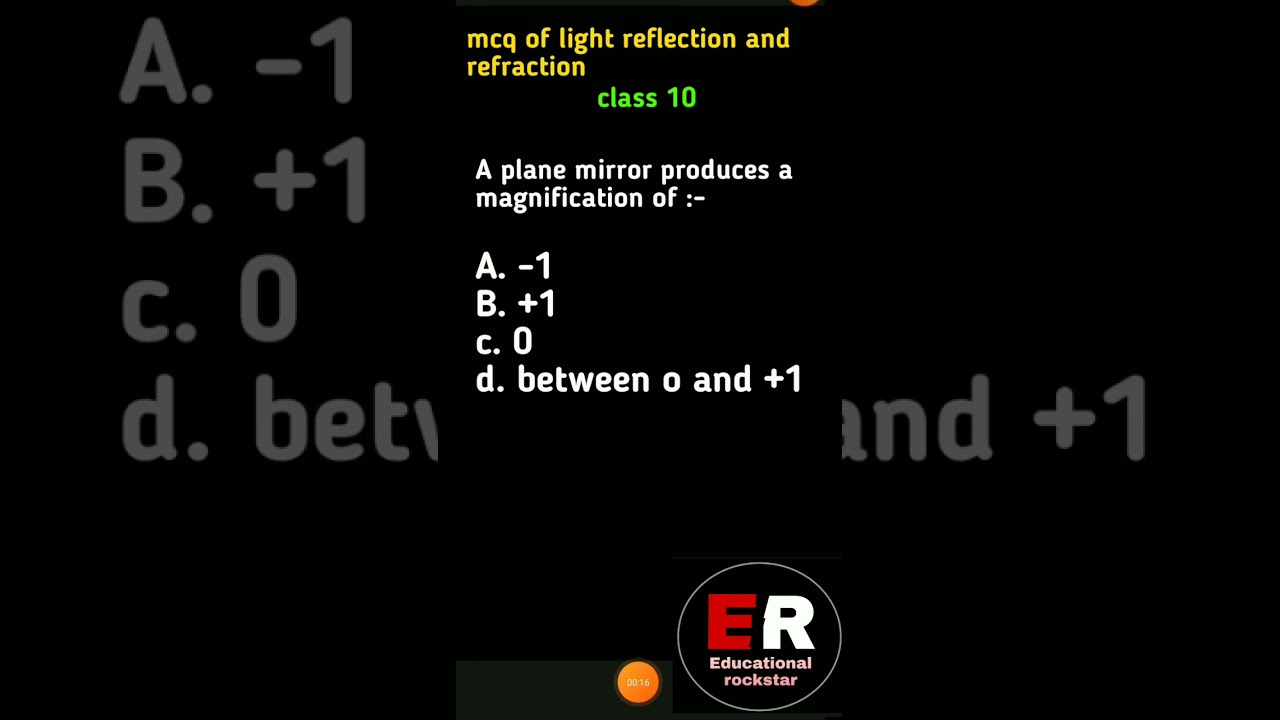 Mcq Questions Of Light Reflection And Refraction Class 10 Shorts