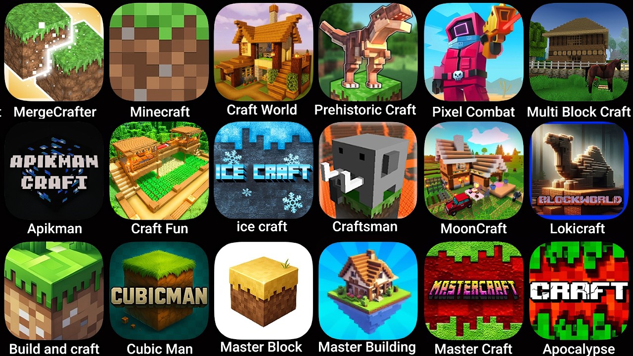 MergeCrafter, Minecraft, Craft World, Prehistoric Craft, Pixel Combat ...