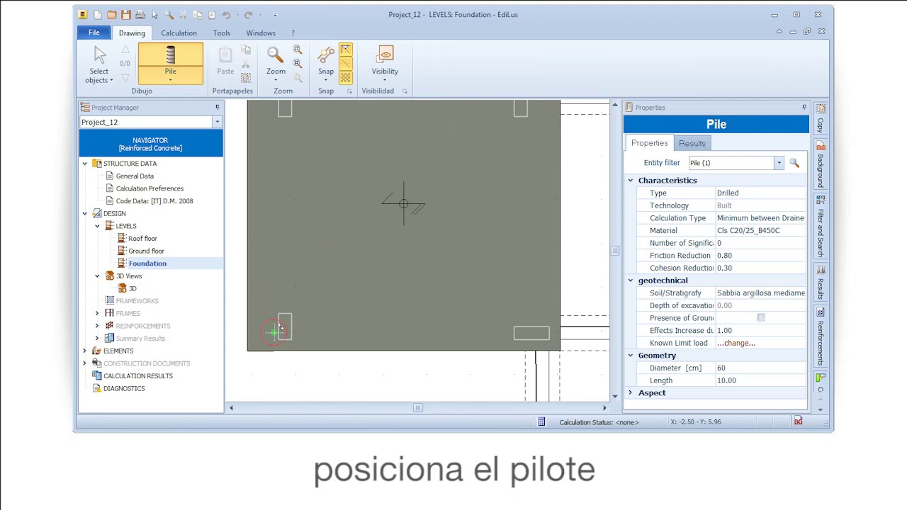 Tutorial de EdiLus - Insertar las cimentaciones sobre pilotes - ACCA ...