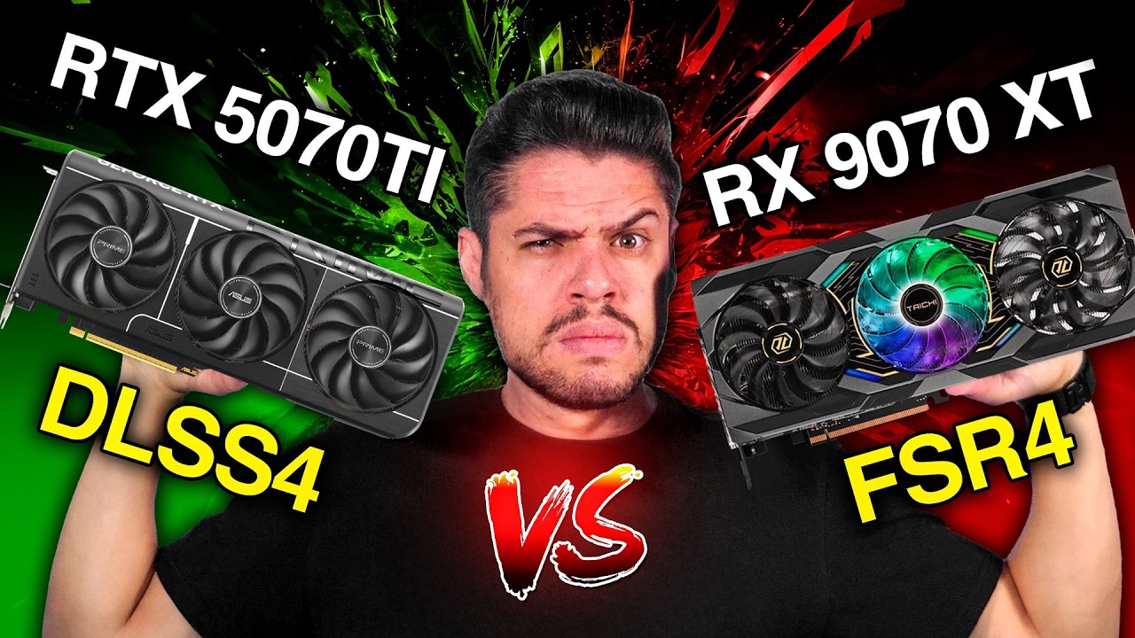 RTX 5070 Ti vs RX 9070 XT, QUAL é MELHOR? TESTES em JOGOS, DSS vs FSR, DESEMPENHO, VRAM, PREÇO