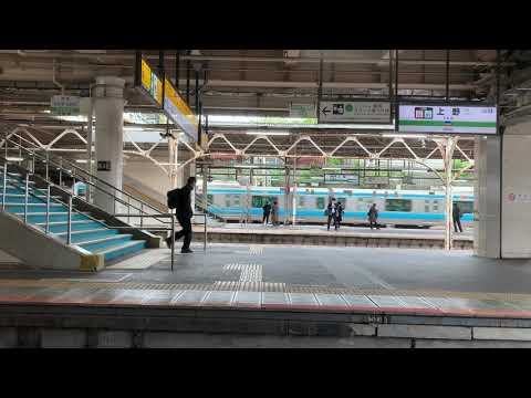 【JR東日本　側面展望】E657系常磐線特急ひたち14号品川行き　上野→御徒町駅転線シーン