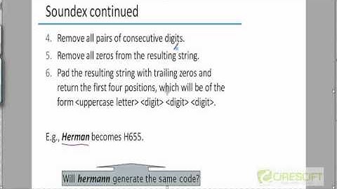 WDM 30: Soundex Algorithm