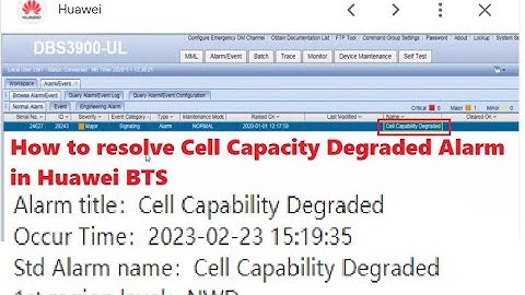 Troubleshooting Cell Capacity Degraded Alarm | Huawei BTS 3900 | How to rectify Cell Capacity alarm