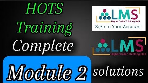 HOTS training Complete Module 2 solutions