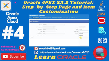 Oracle APEX 23.2 Tutorial: Step-by-Step Page and Item Customization | Learn Oracle APEX in Bangla