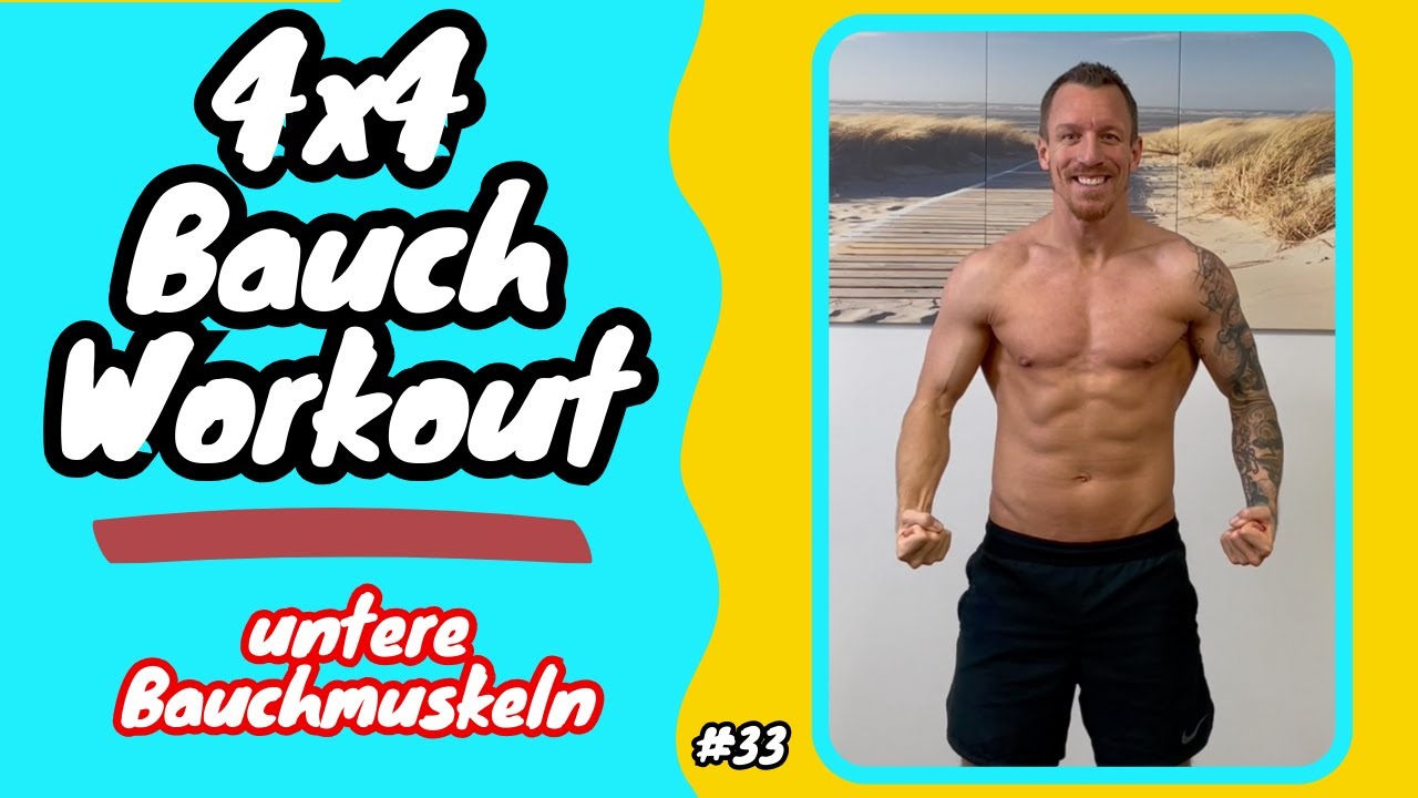 4x4 Workout Routine Untere Bauchmuskeln | 16 Minuten Training | 4x4 Bauch Workout 33 - YouTube