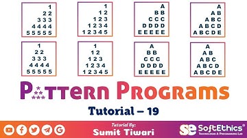 Pattern Programs Tutorial: Part 19 - Pyramid pattern and right-angled triangle
