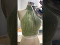 Making a halter mini sage green dress #sewing #fashion #dress #creative