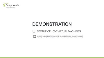 Compuverde - Demo of virtual machines bootup and live migration