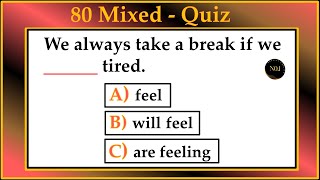 80 Mixed Test Grammar | English Grammar Quiz | English All Tenses Mixed Quiz | No.1 Quality English