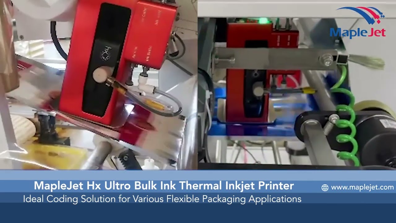 MapleJet Hx Ultro Bulk Ink TIJ is Ideal Inkjet Printer for High-Volume Flexible Packaging Lines