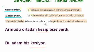 mecaz anlamlı kelimeler