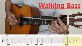 FLY ME TO THE MOON - Walking Bass Fingerstyle Guitar Tutorial TAB Resimi
