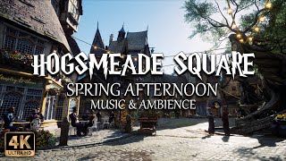 A Cozy Spring Afternoon in Hogsmeade Square | 4K Harry Potter Music & Ambience